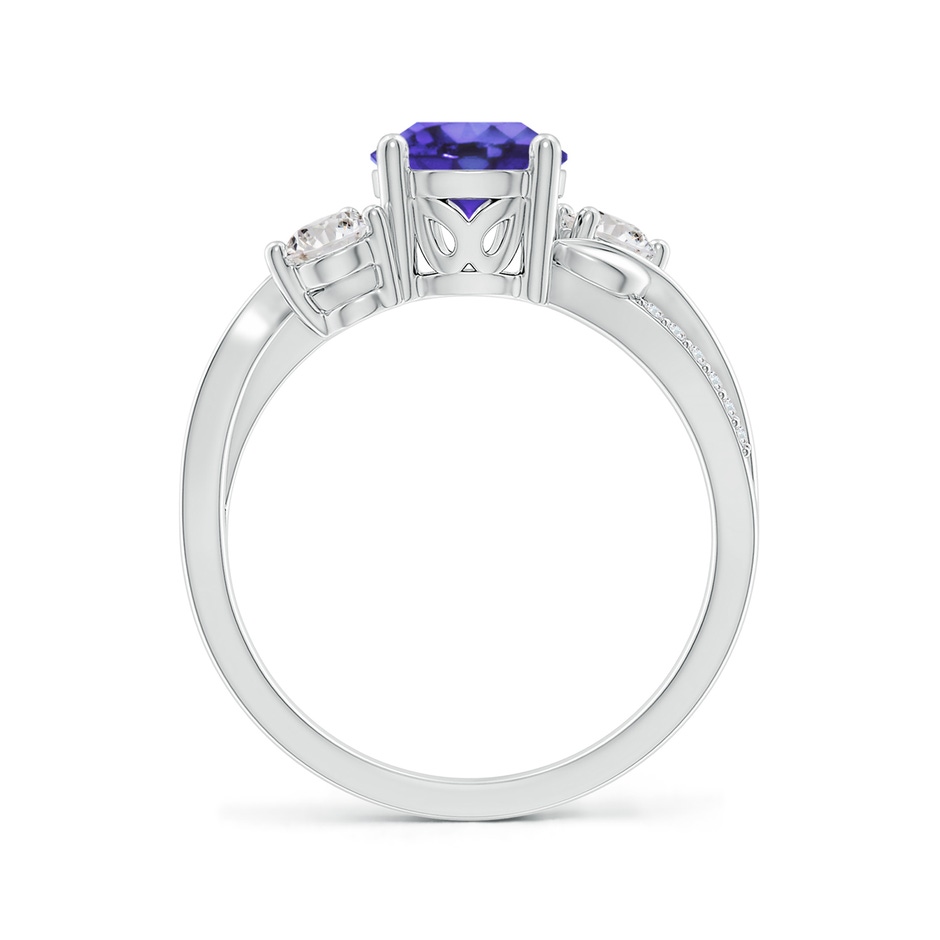 7mm AA Tanzanite and Diamond Twisted Vine Ring in White Gold side 199