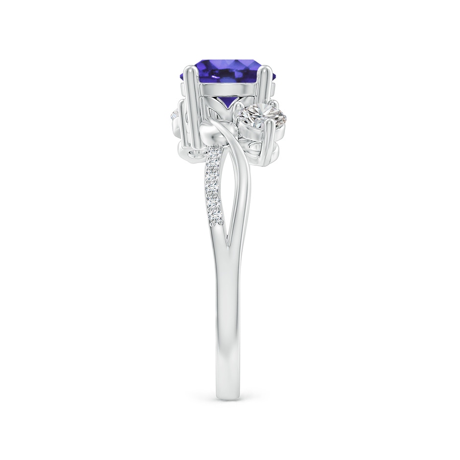 7mm AA Tanzanite and Diamond Twisted Vine Ring in White Gold side 299