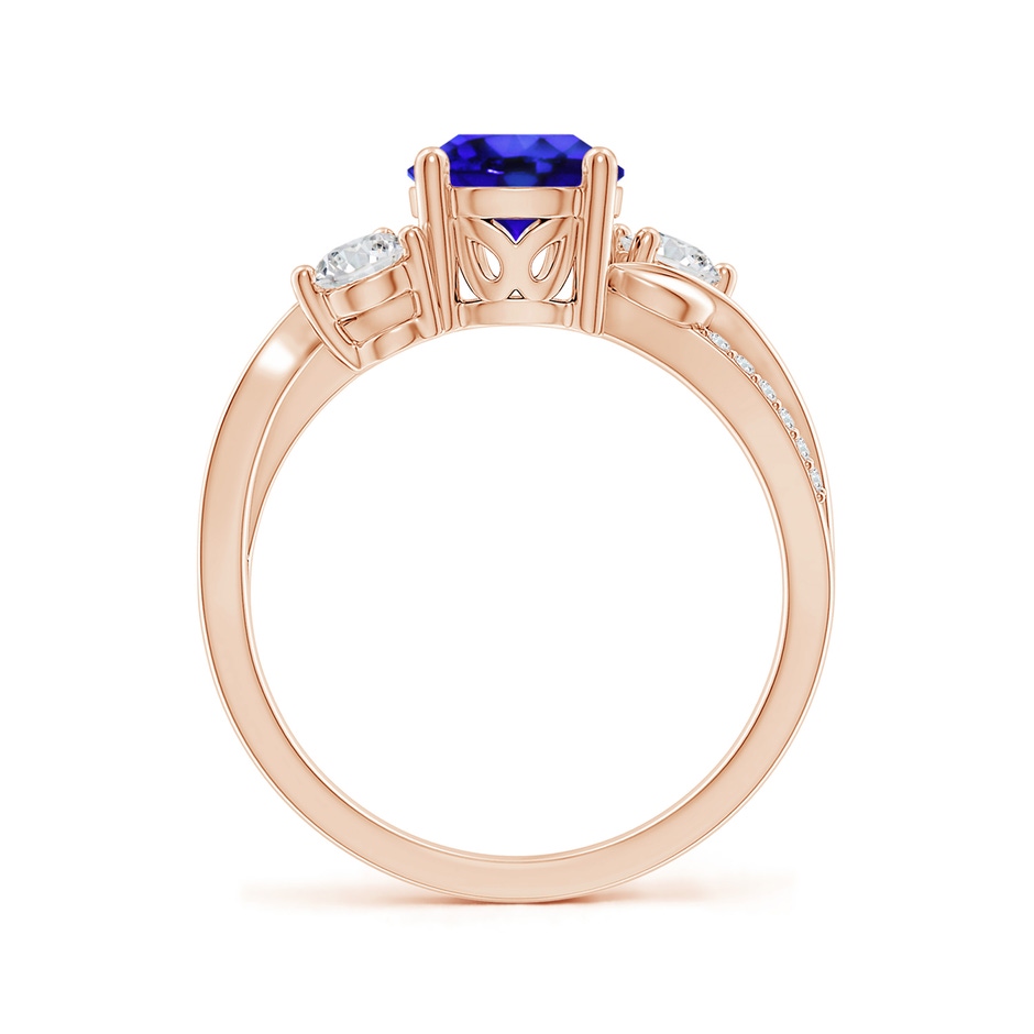 7mm AAA Tanzanite and Diamond Twisted Vine Ring in Rose Gold side 199