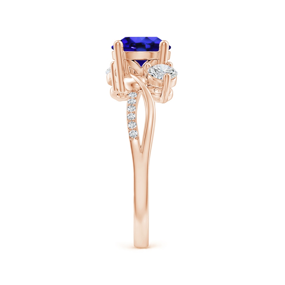 7mm AAA Tanzanite and Diamond Twisted Vine Ring in Rose Gold side 299