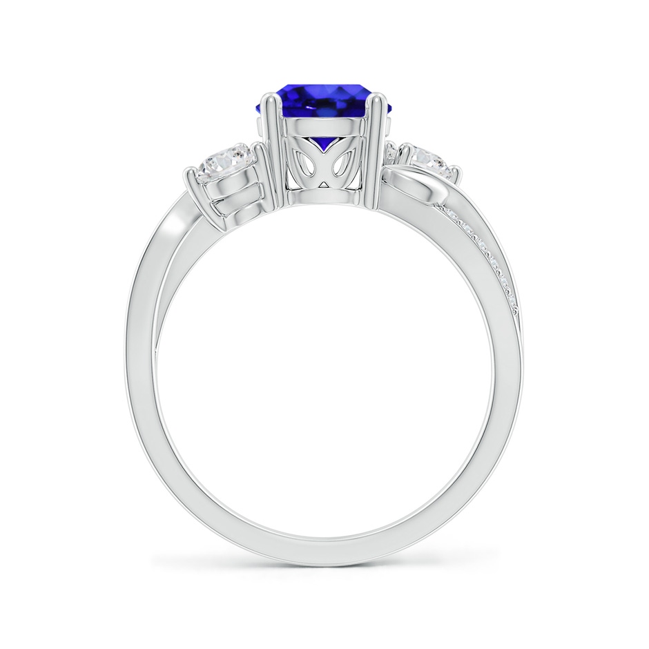 7mm AAA Tanzanite and Diamond Twisted Vine Ring in White Gold side 199