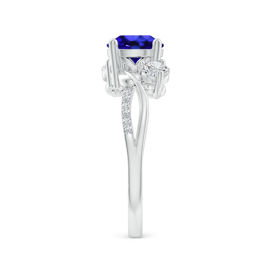 7mm AAA Tanzanite and Diamond Twisted Vine Ring in White Gold side 299
