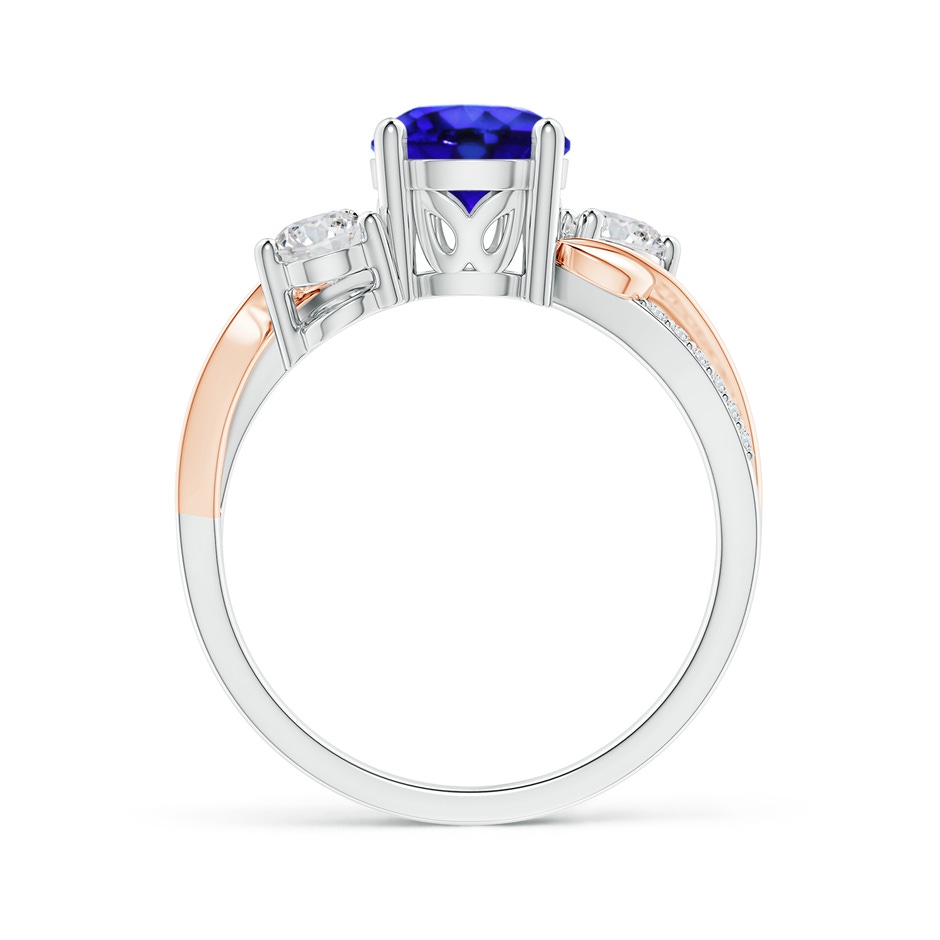 7mm AAA Tanzanite and Diamond Twisted Vine Ring in White Gold Rose Gold side 199
