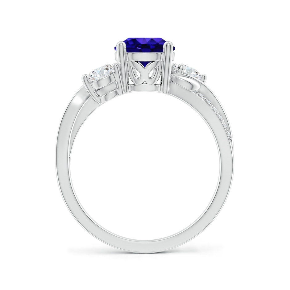 7mm AAAA Tanzanite and Diamond Twisted Vine Ring in 9K White Gold side 199