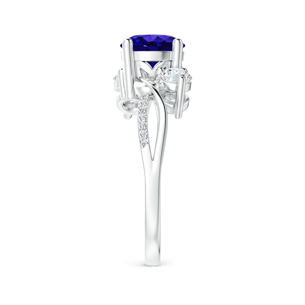 7mm AAAA Tanzanite and Diamond Twisted Vine Ring in P950 Platinum Side-2