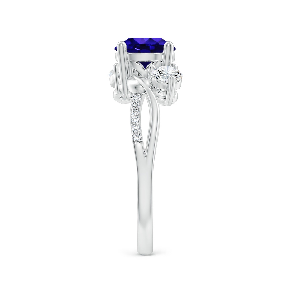 7mm AAAA Tanzanite and Diamond Twisted Vine Ring in P950 Platinum side 299