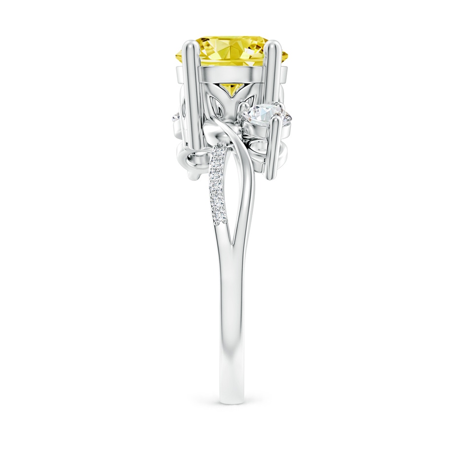 8mm AAAA Fancy Intense Yellow and White Diamond Twisted Vine Ring in White Gold side 299