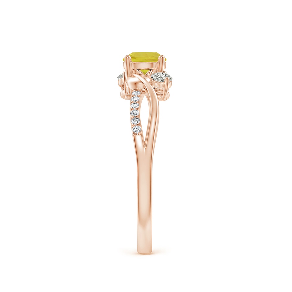 5mm A Yellow Sapphire and Diamond Twisted Vine Ring in Rose Gold side 299