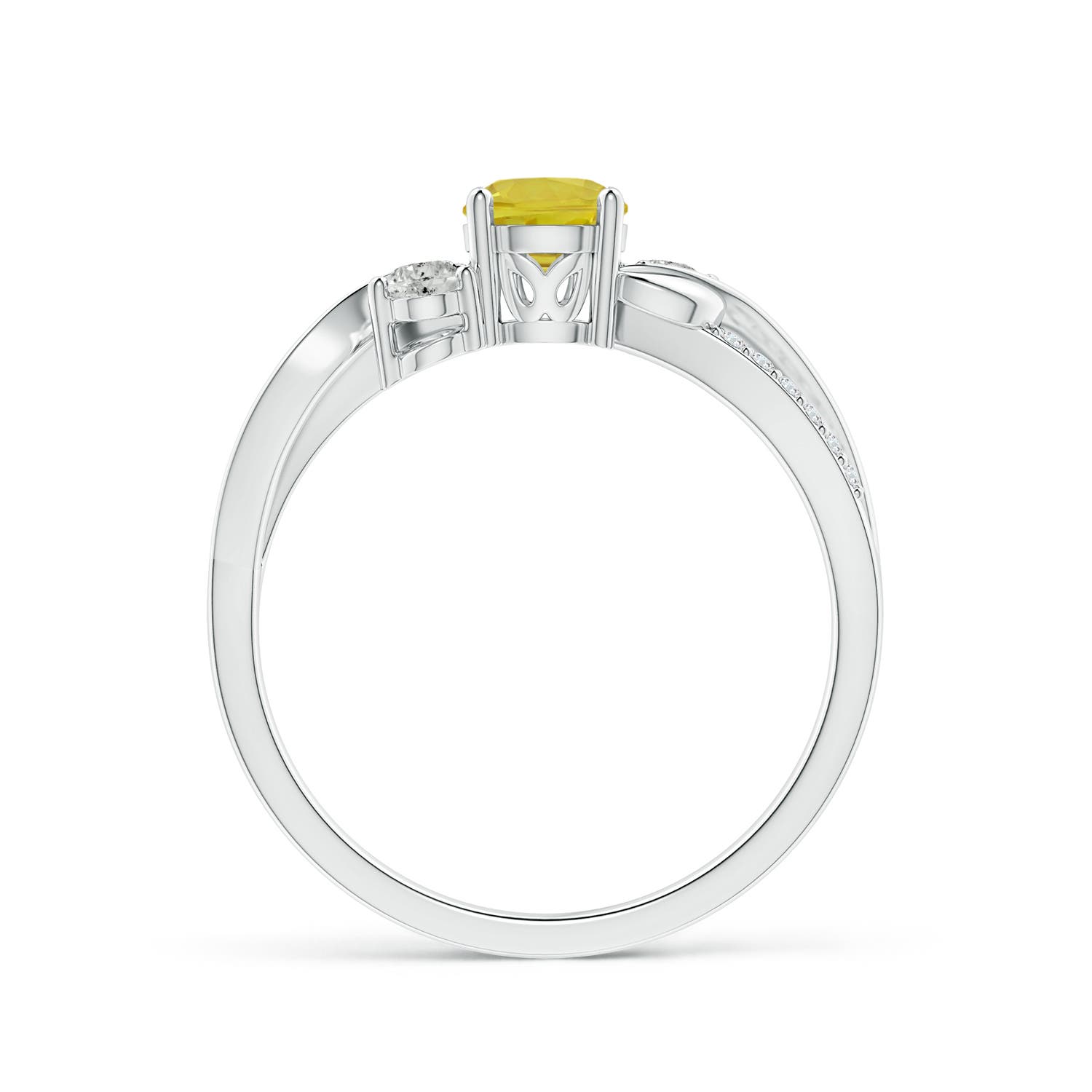 A - Yellow Sapphire / 0.73 CT / 14 KT White Gold