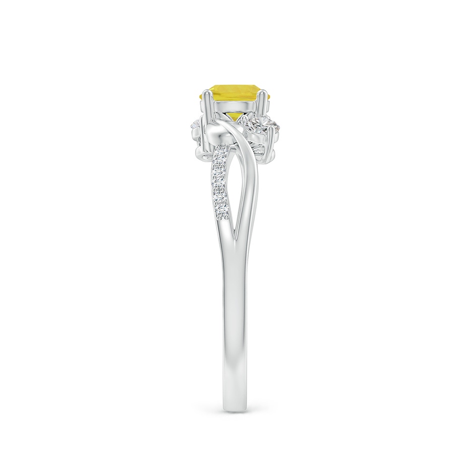 5mm AA Yellow Sapphire and Diamond Twisted Vine Ring in P950 Platinum side 299