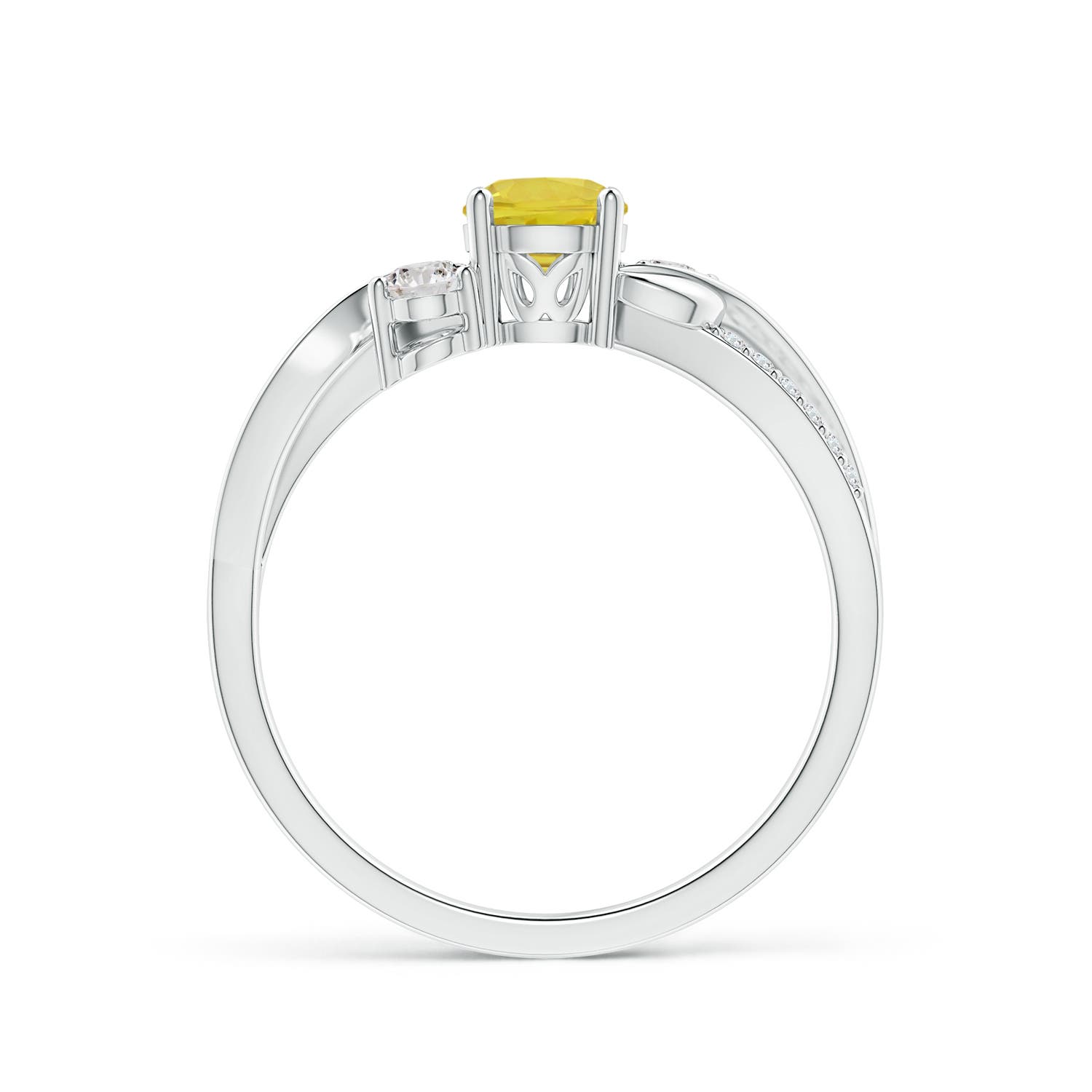 AA - Yellow Sapphire / 0.73 CT / 14 KT White Gold