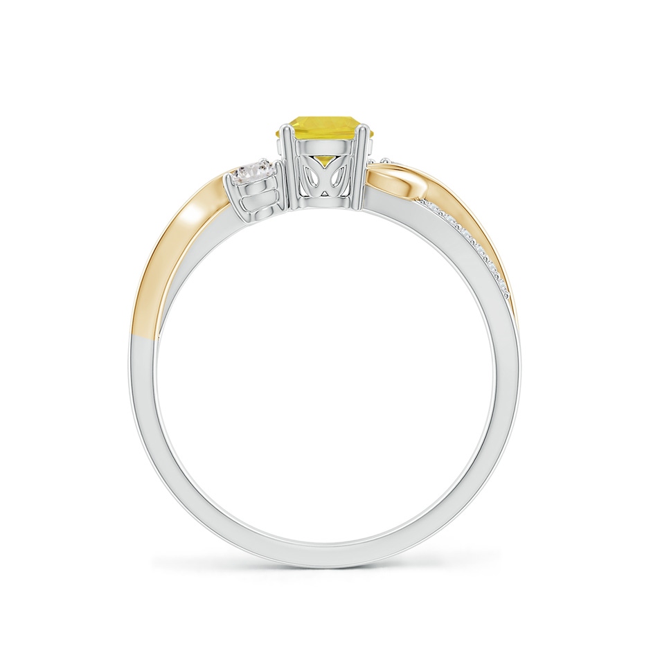 5mm AA Yellow Sapphire and Diamond Twisted Vine Ring in White Gold Yellow Gold side 199