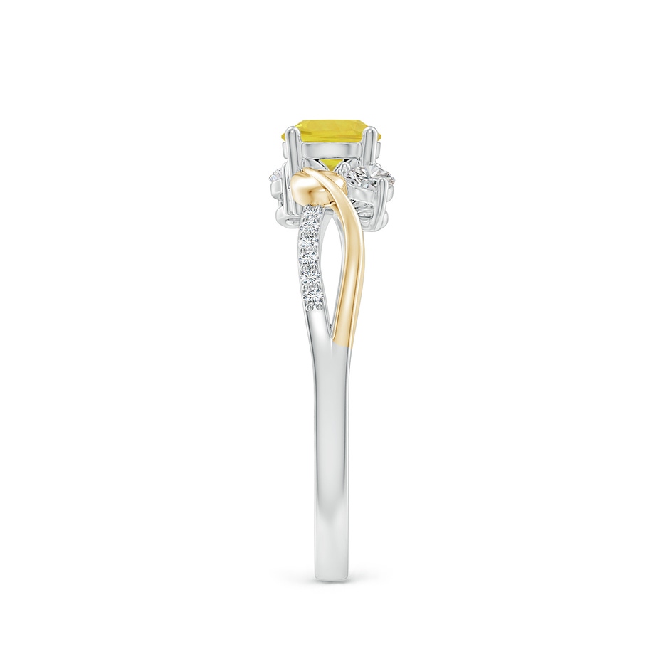 5mm AA Yellow Sapphire and Diamond Twisted Vine Ring in White Gold Yellow Gold side 299