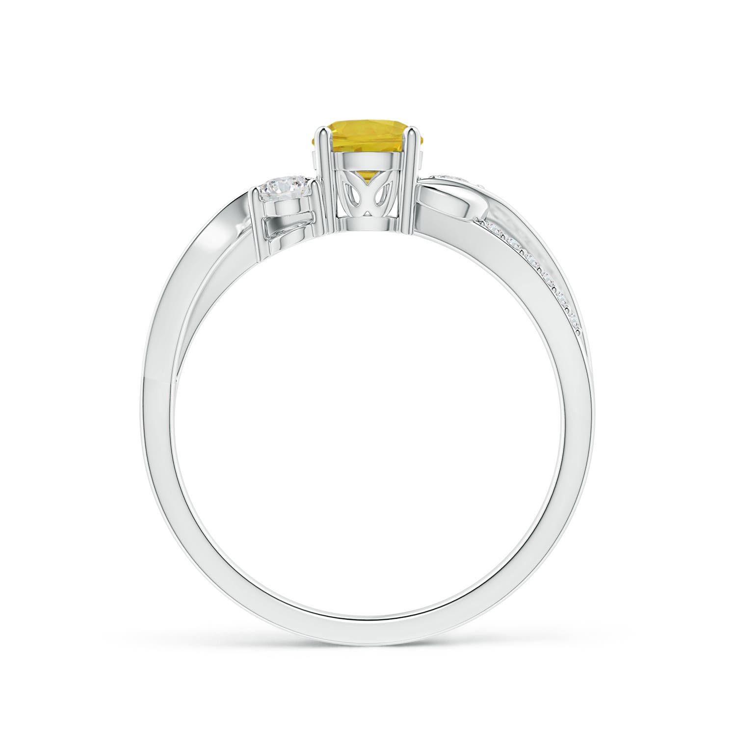 AAA - Yellow Sapphire / 0.73 CT / 14 KT White Gold