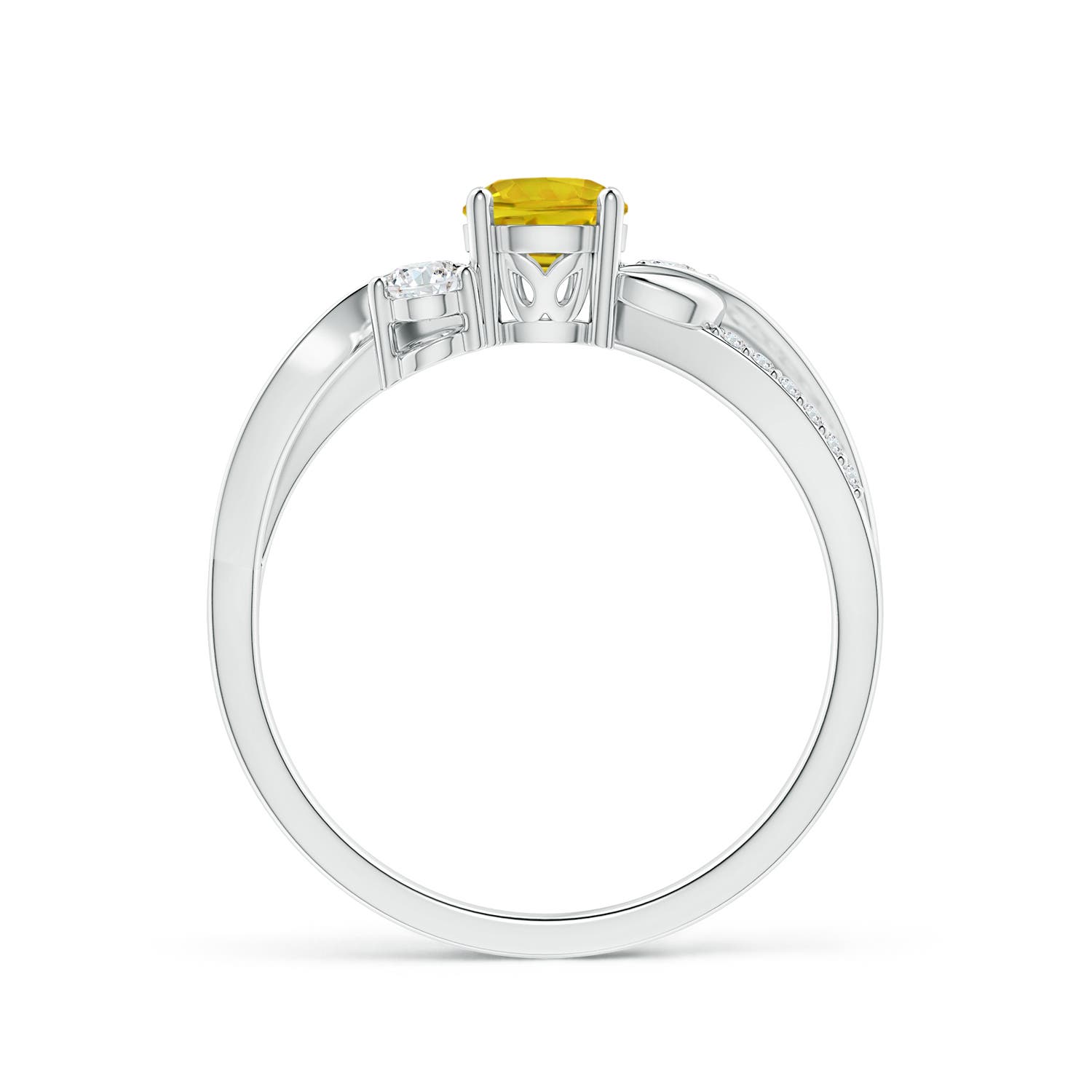 AAAA - Yellow Sapphire / 0.73 CT / 14 KT White Gold