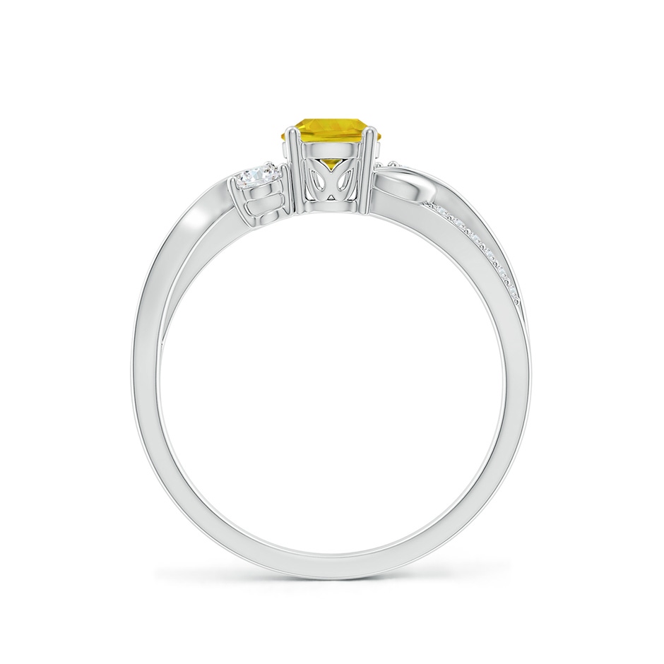 5mm AAAA Yellow Sapphire and Diamond Twisted Vine Ring in White Gold side 199