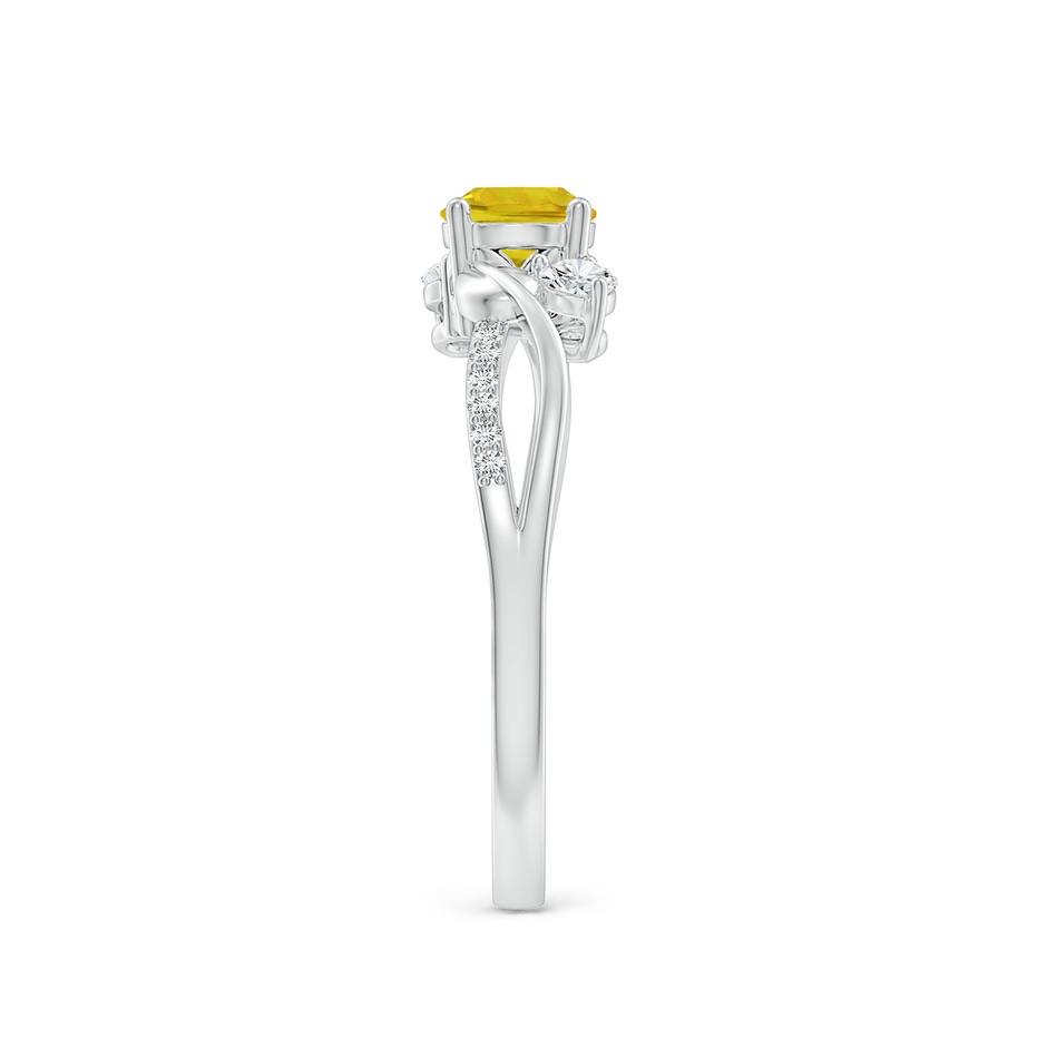 5mm AAAA Yellow Sapphire and Diamond Twisted Vine Ring in White Gold side 299