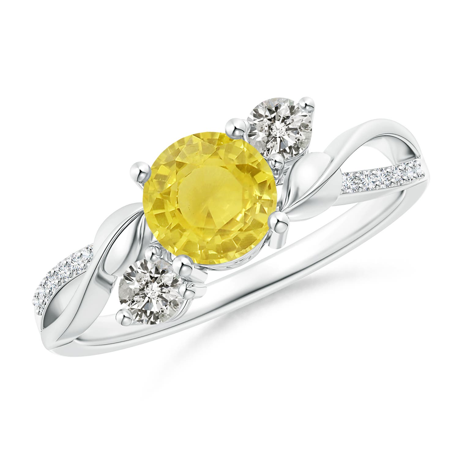 A - Yellow Sapphire / 1.27 CT / 14 KT White Gold