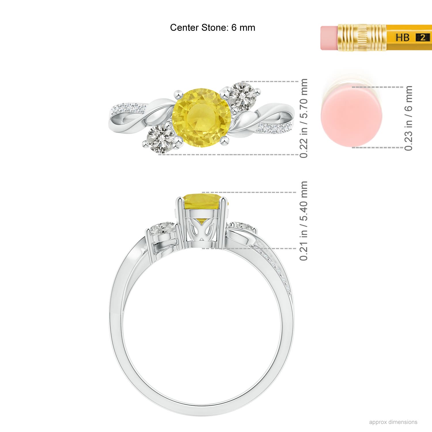 A - Yellow Sapphire / 1.27 CT / 14 KT White Gold