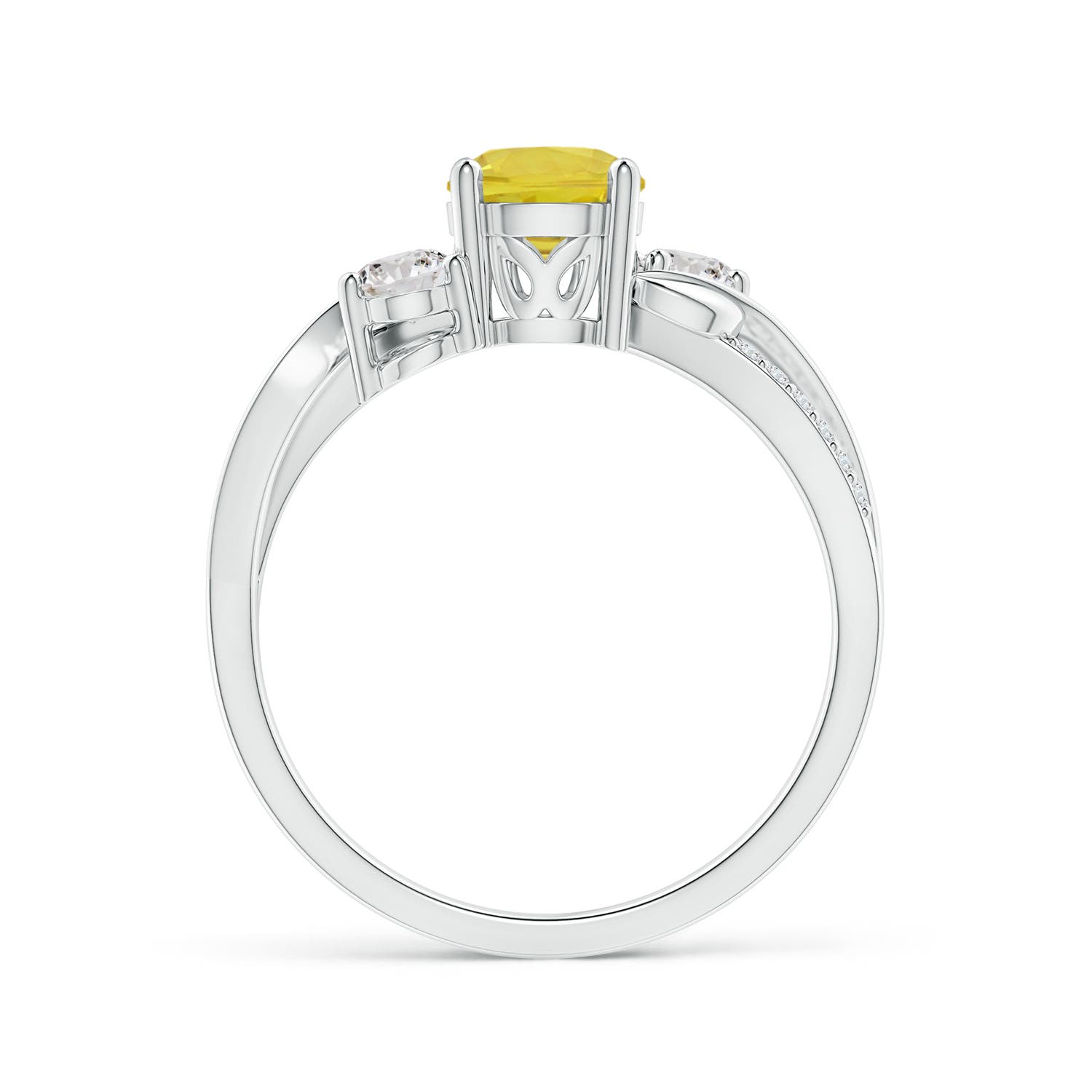 AA - Yellow Sapphire / 1.27 CT / 14 KT White Gold