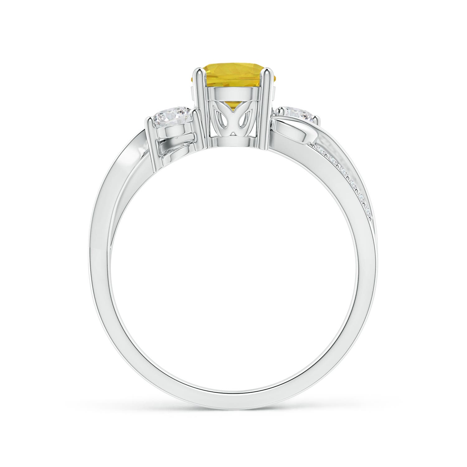 AAA - Yellow Sapphire / 1.27 CT / 14 KT White Gold