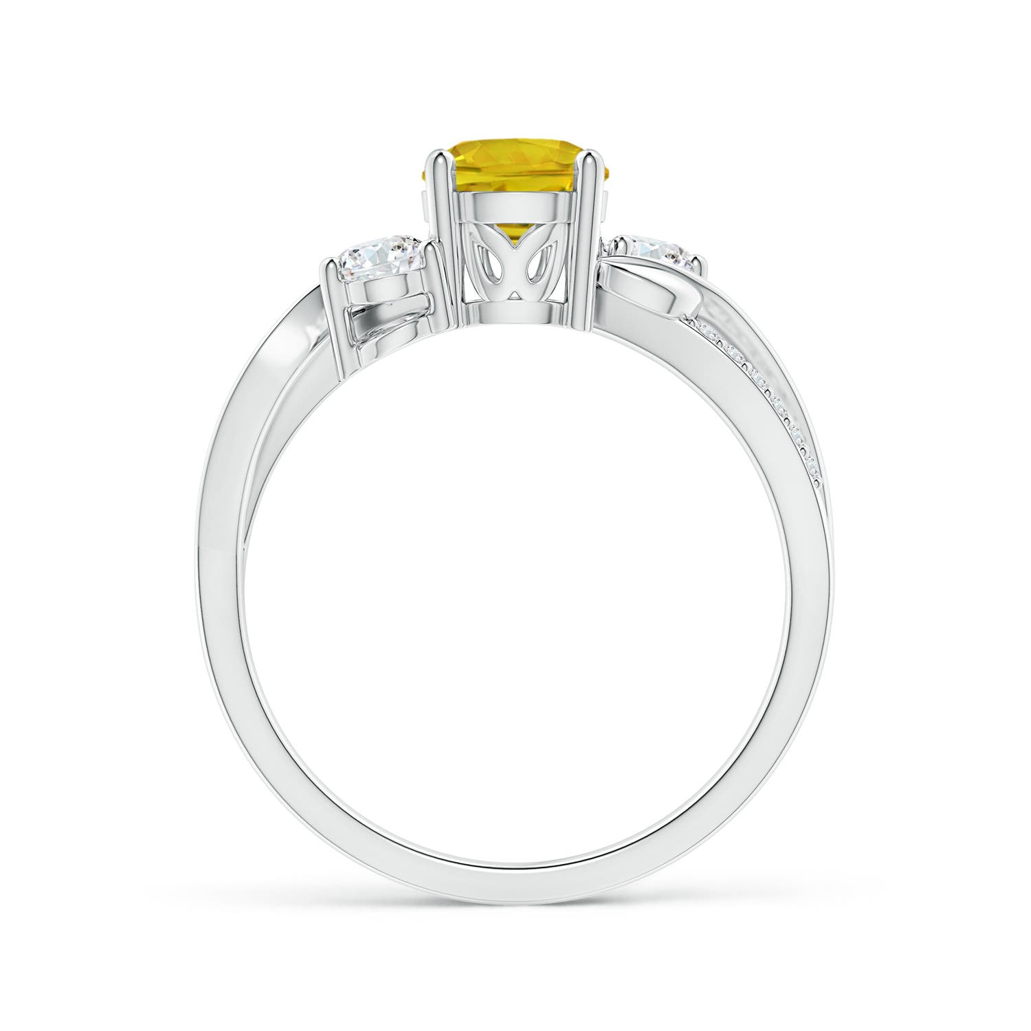 AAAA - Yellow Sapphire / 1.27 CT / 14 KT White Gold