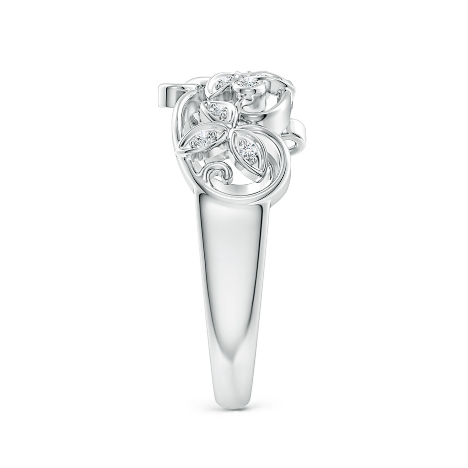 1.5mm GVS2 Vintage Style Diamond Flower Scroll Ring in 18K White Gold side 299