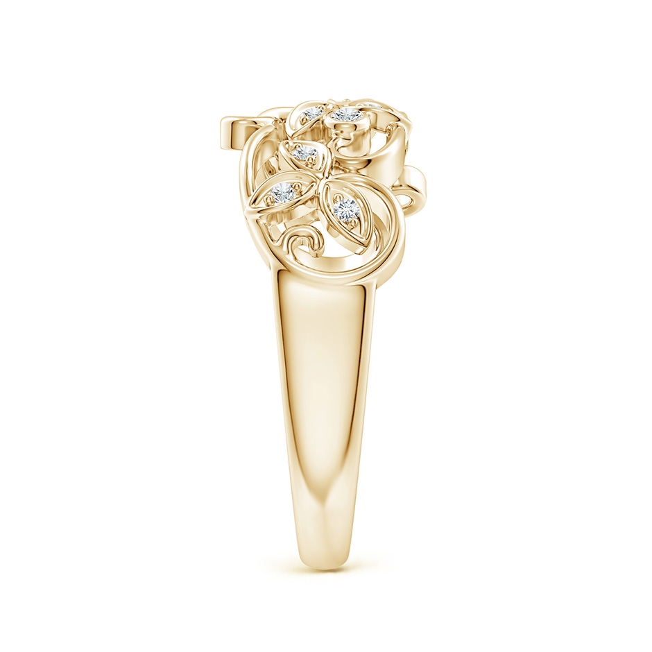 1.5mm GVS2 Vintage Style Diamond Flower Scroll Ring in 18K Yellow Gold side 299