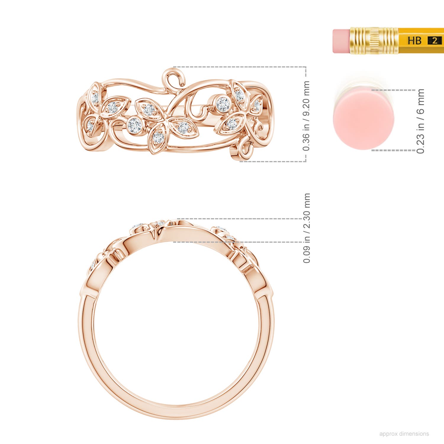 G, VS2 / 0.08 CT / 14 KT Rose Gold