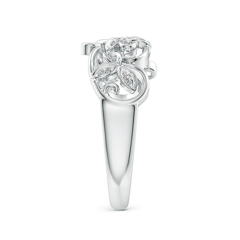 1.5mm IJI1I2 Vintage Style Diamond Flower Scroll Ring in 9K White Gold side 299