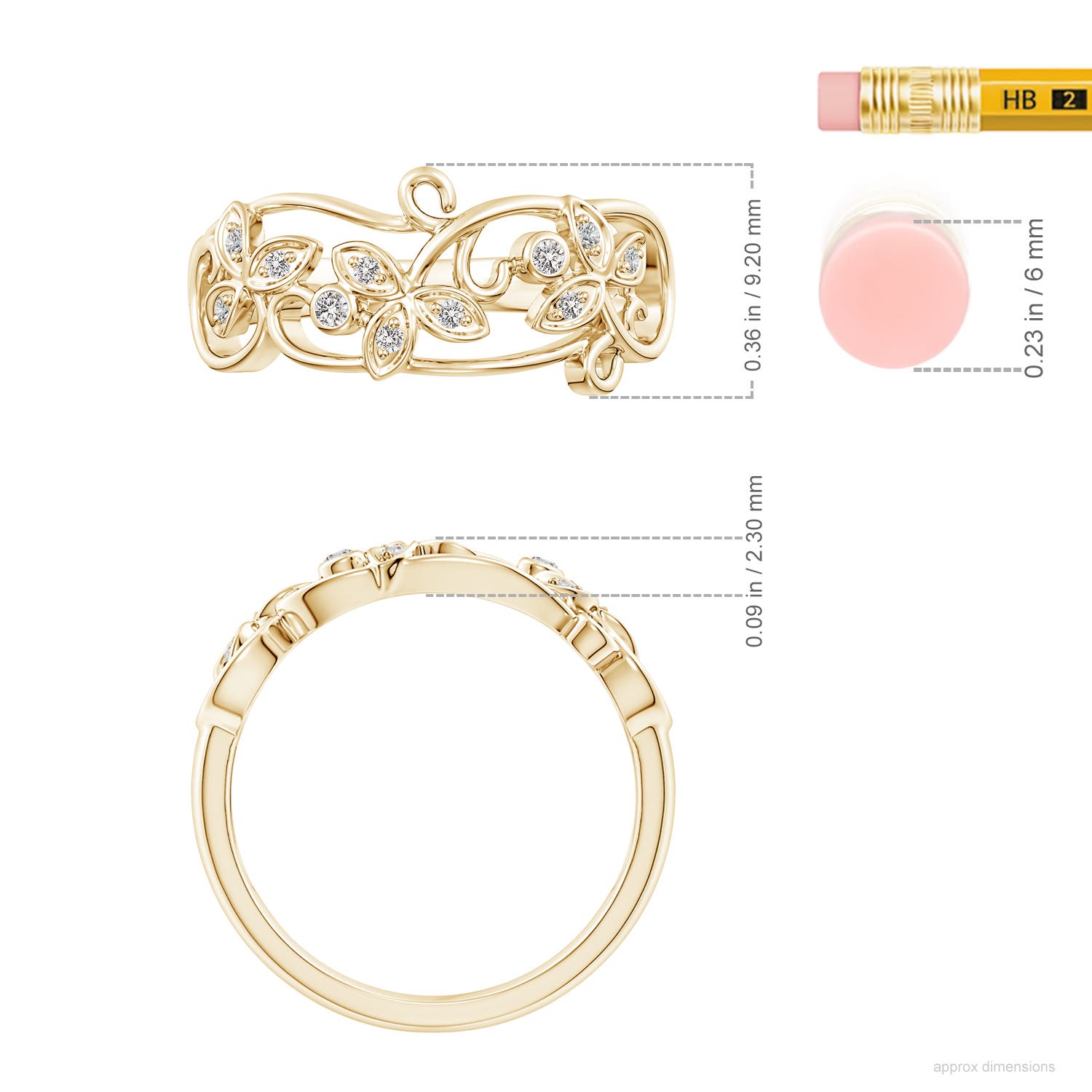 I-J, I1-I2 / 0.08 CT / 14 KT Yellow Gold