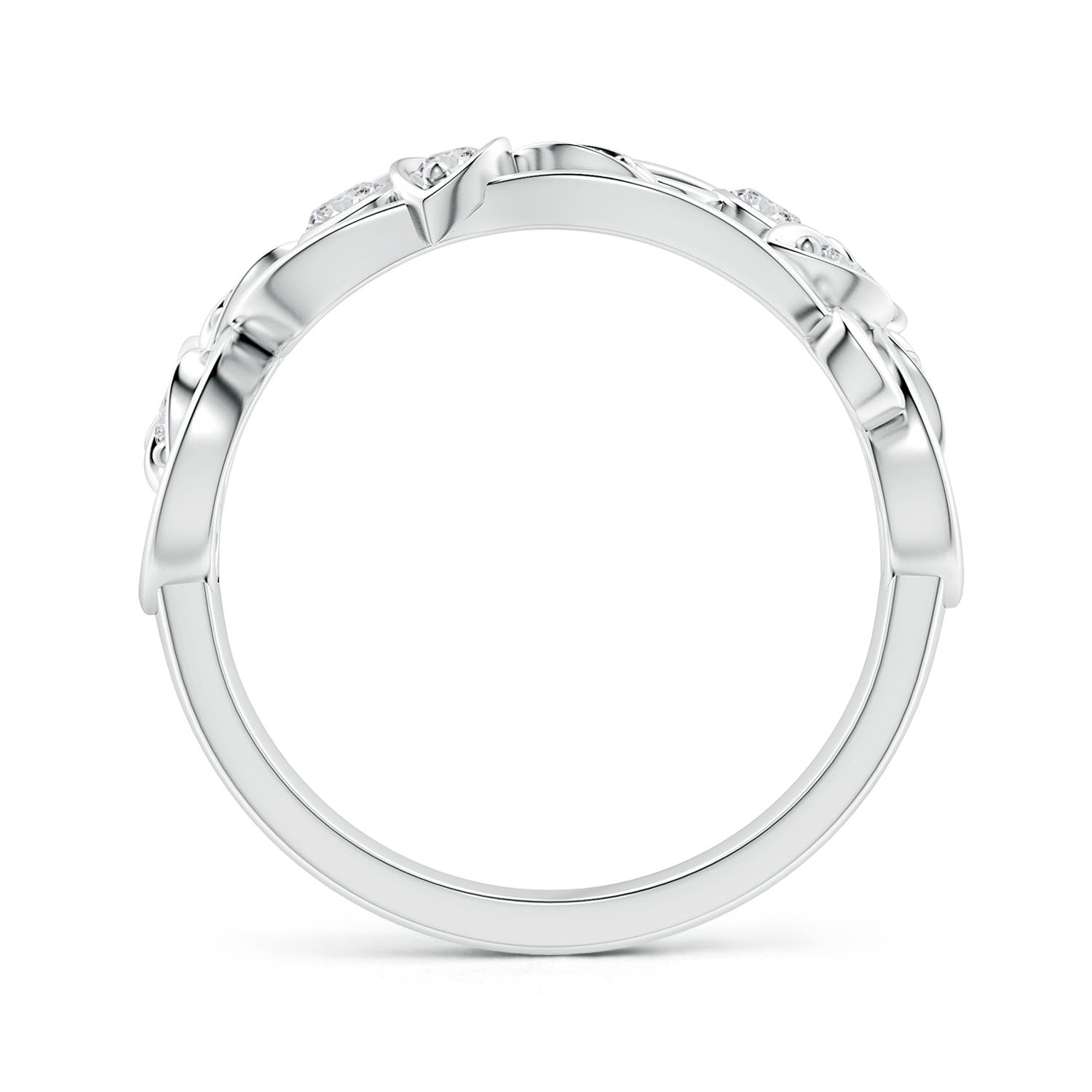 2.5mm HSI2 Vintage Style Diamond Flower Scroll Ring in 18K White Gold