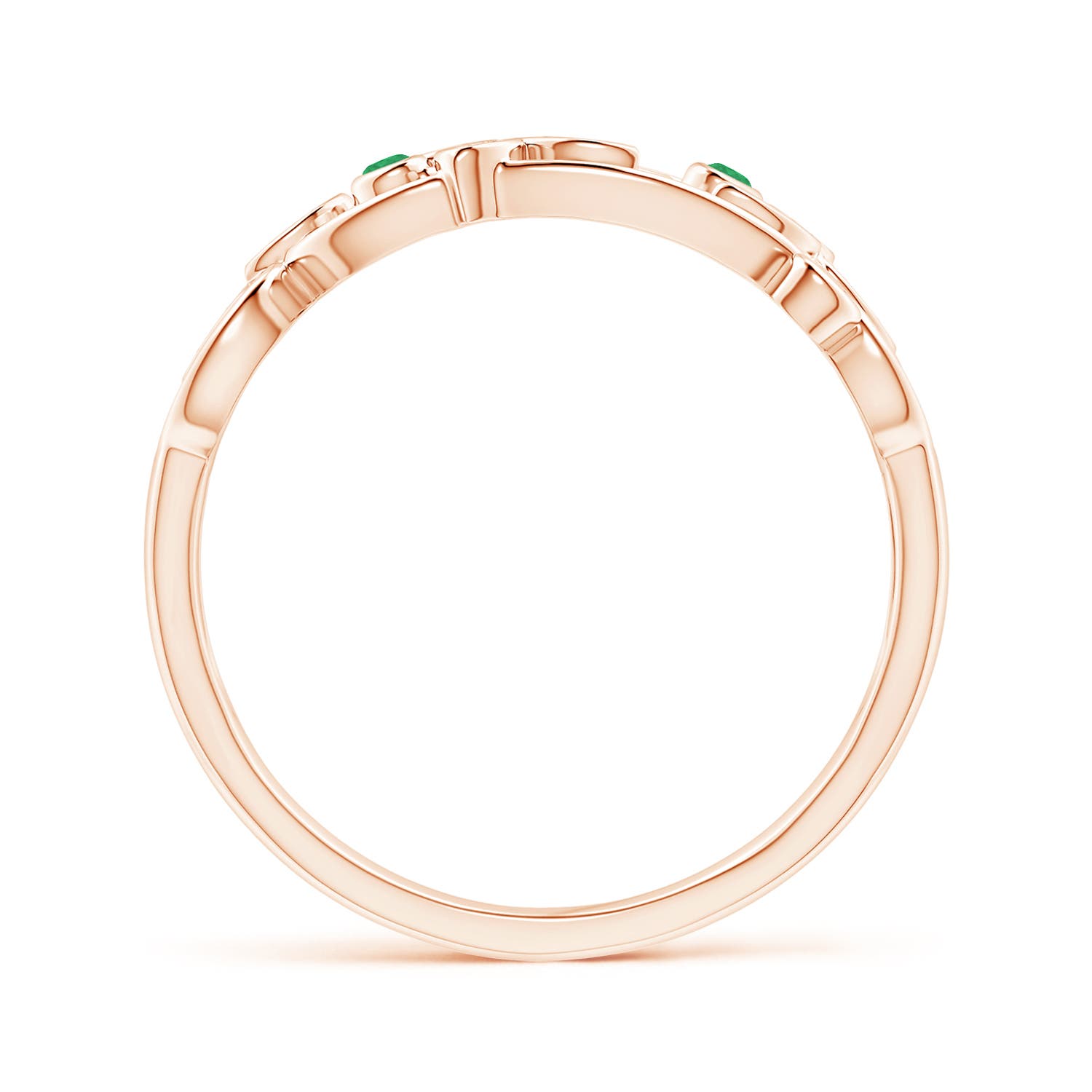 A - Emerald / 0.09 CT / 14 KT Rose Gold