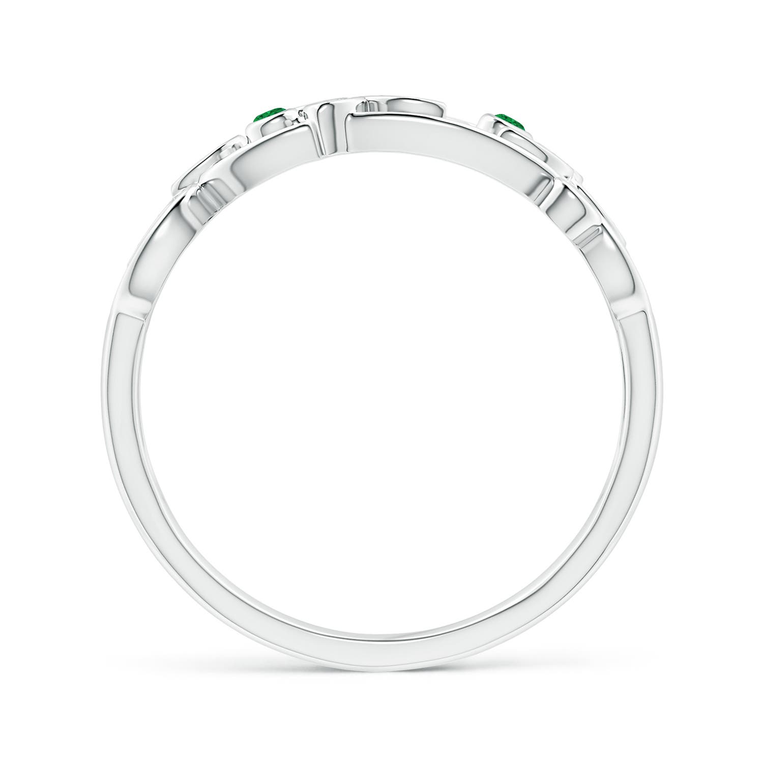 AAA - Emerald / 0.09 CT / 14 KT White Gold