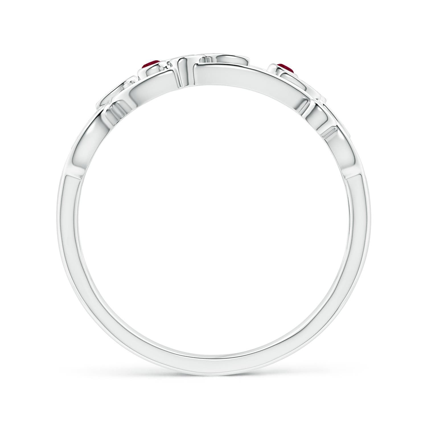 A - Ruby / 0.11 CT / 14 KT White Gold