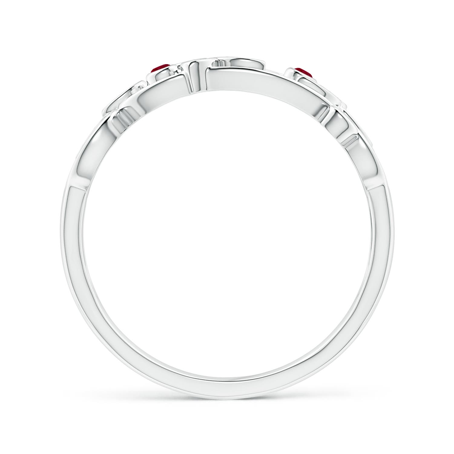 AA - Ruby / 0.11 CT / 14 KT White Gold