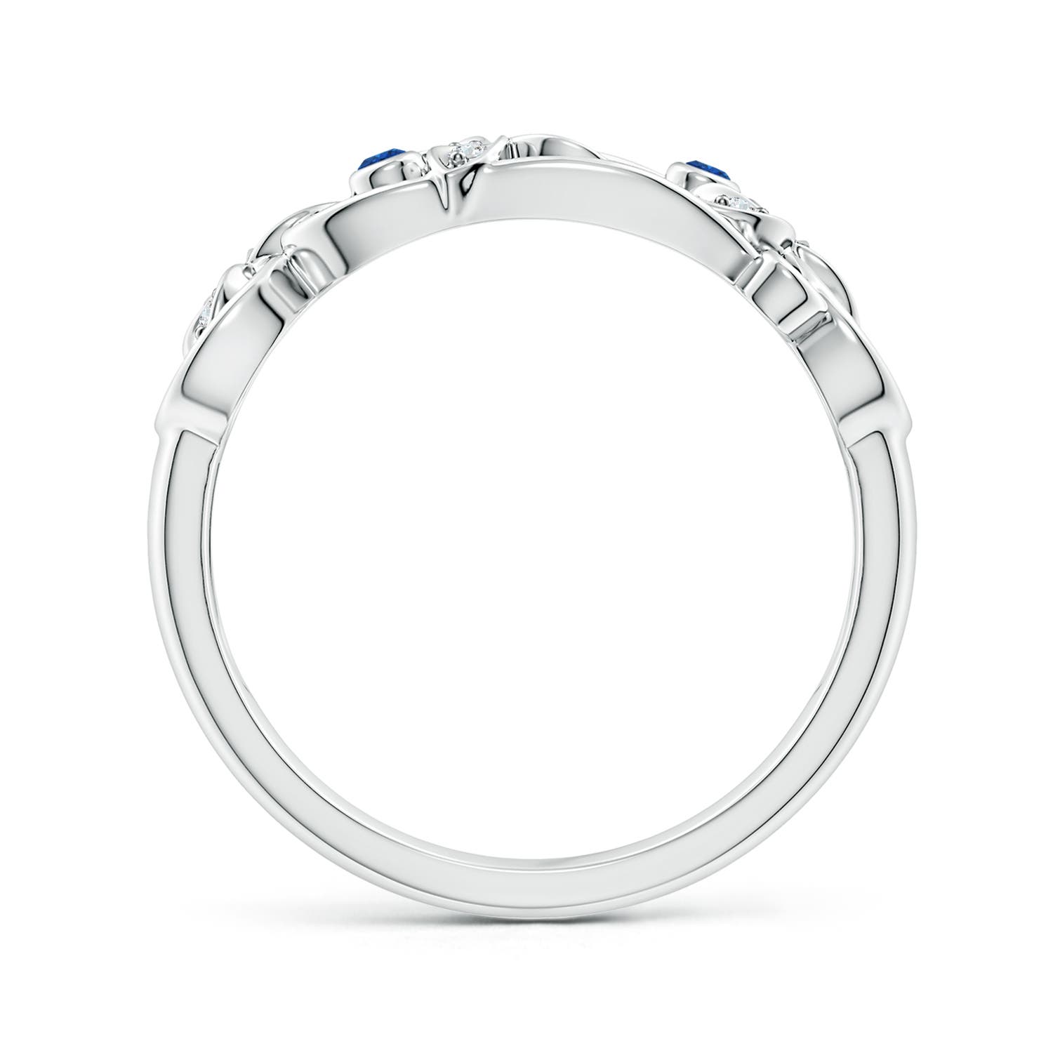 AAA - Blue Sapphire / 0.09 CT / 14 KT White Gold