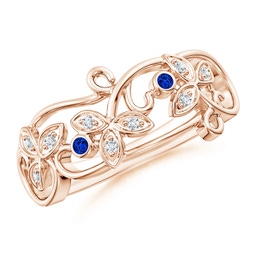 Fashion Rose Gold Blue Sapphire Rings