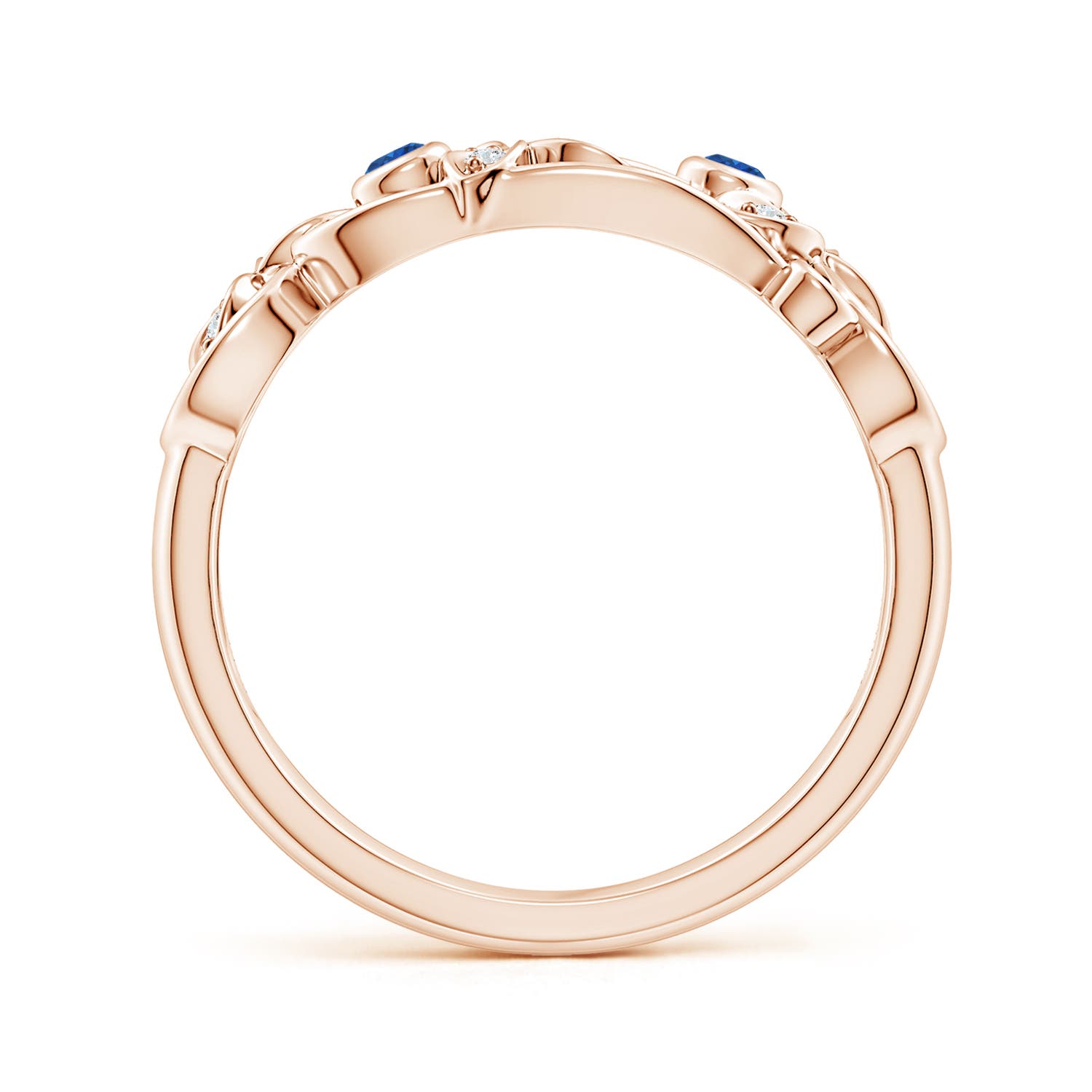 AAA - Blue Sapphire / 0.15 CT / 14 KT Rose Gold