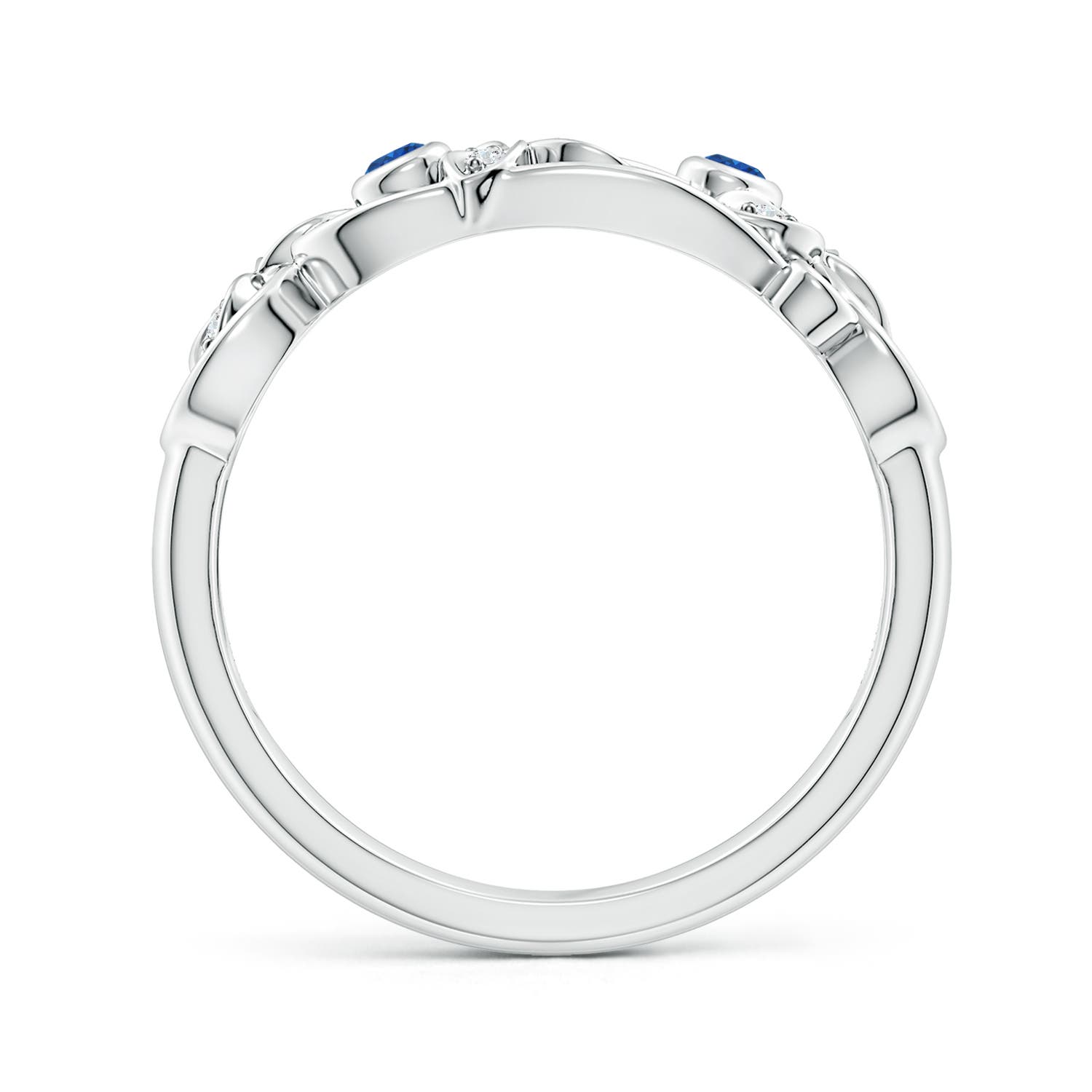 AAA - Blue Sapphire / 0.15 CT / 14 KT White Gold