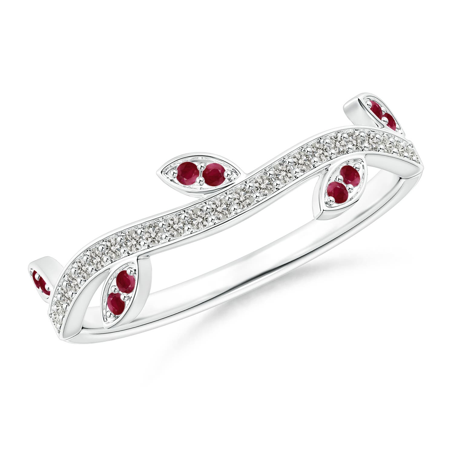 A - Ruby / 0.19 CT / 14 KT White Gold