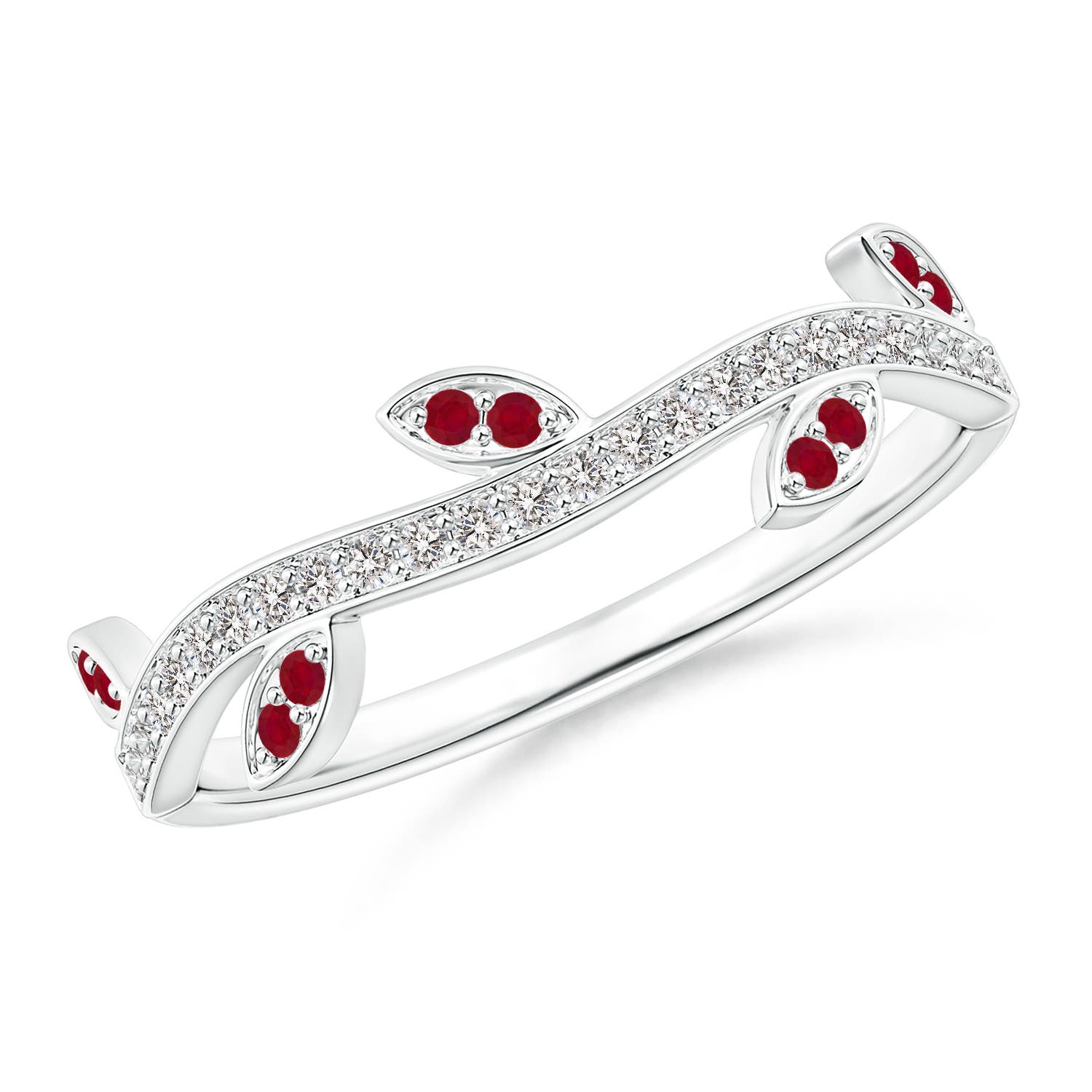 AA - Ruby / 0.19 CT / 14 KT White Gold