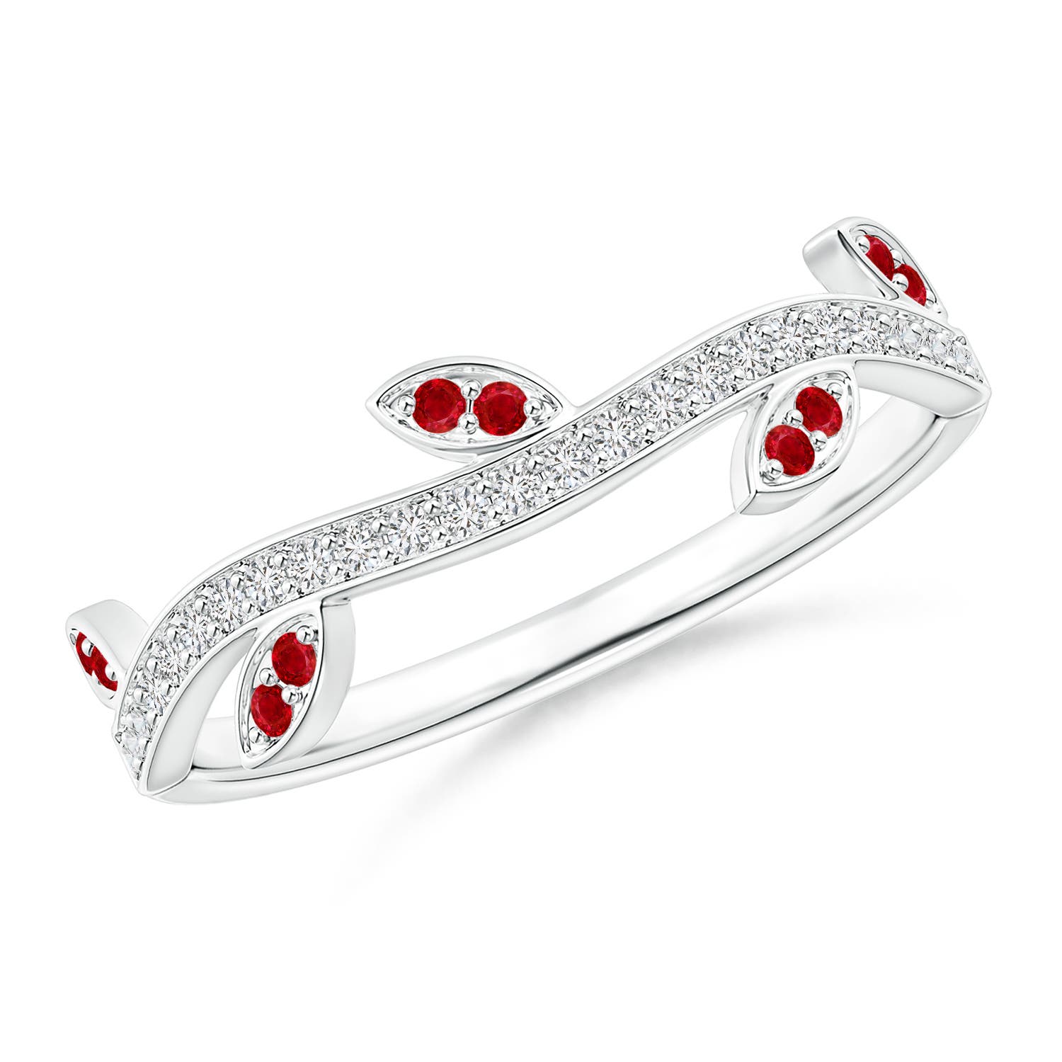 AAA - Ruby / 0.19 CT / 14 KT White Gold