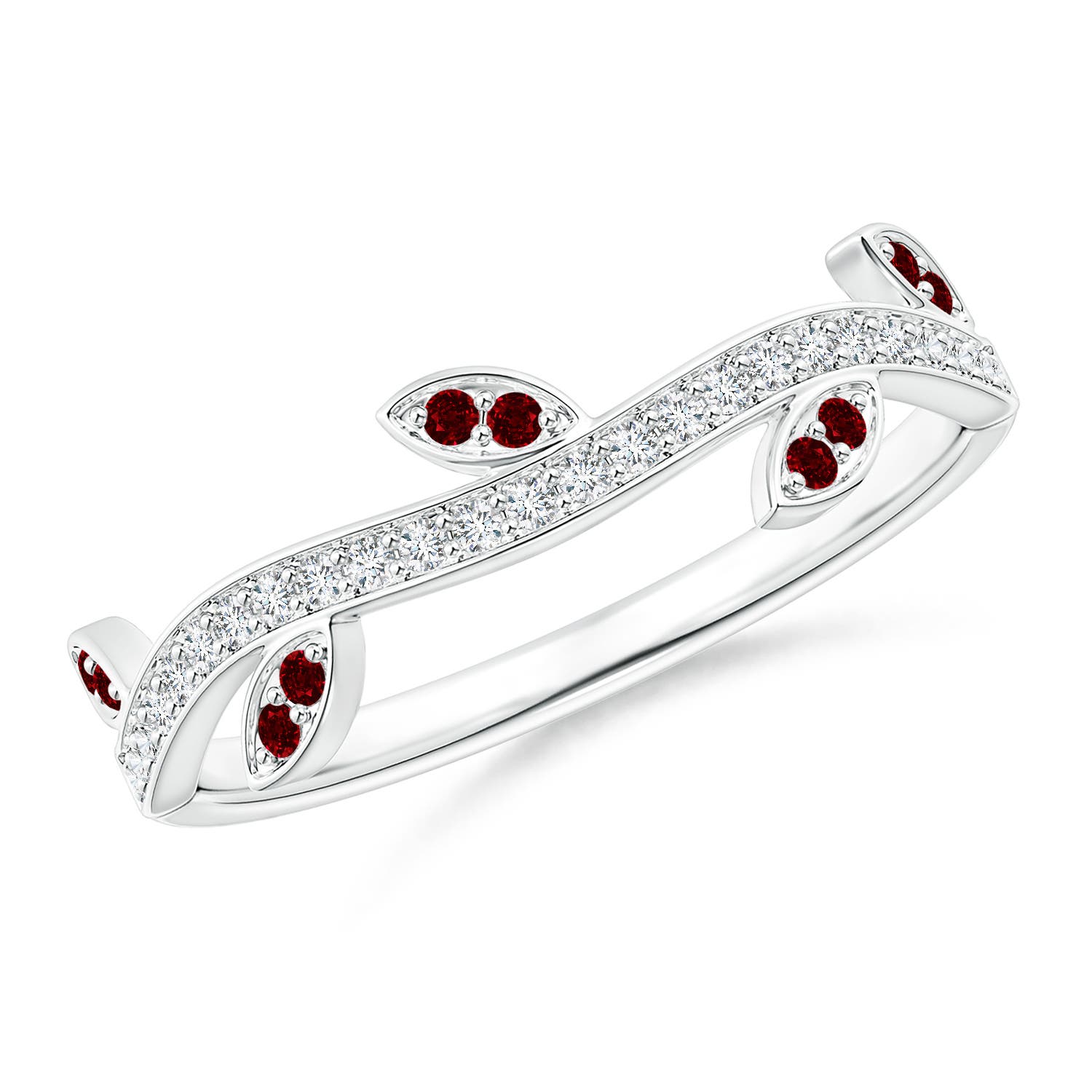 AAAA - Ruby / 0.19 CT / 14 KT White Gold