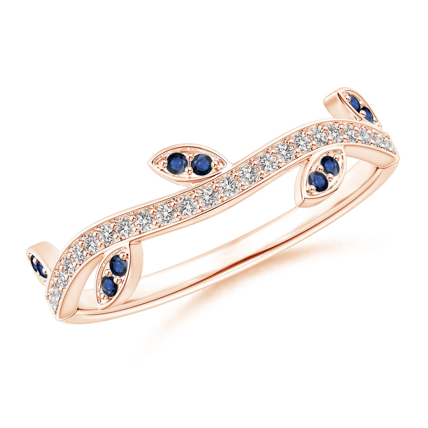 AA - Blue Sapphire / 0.19 CT / 14 KT Rose Gold