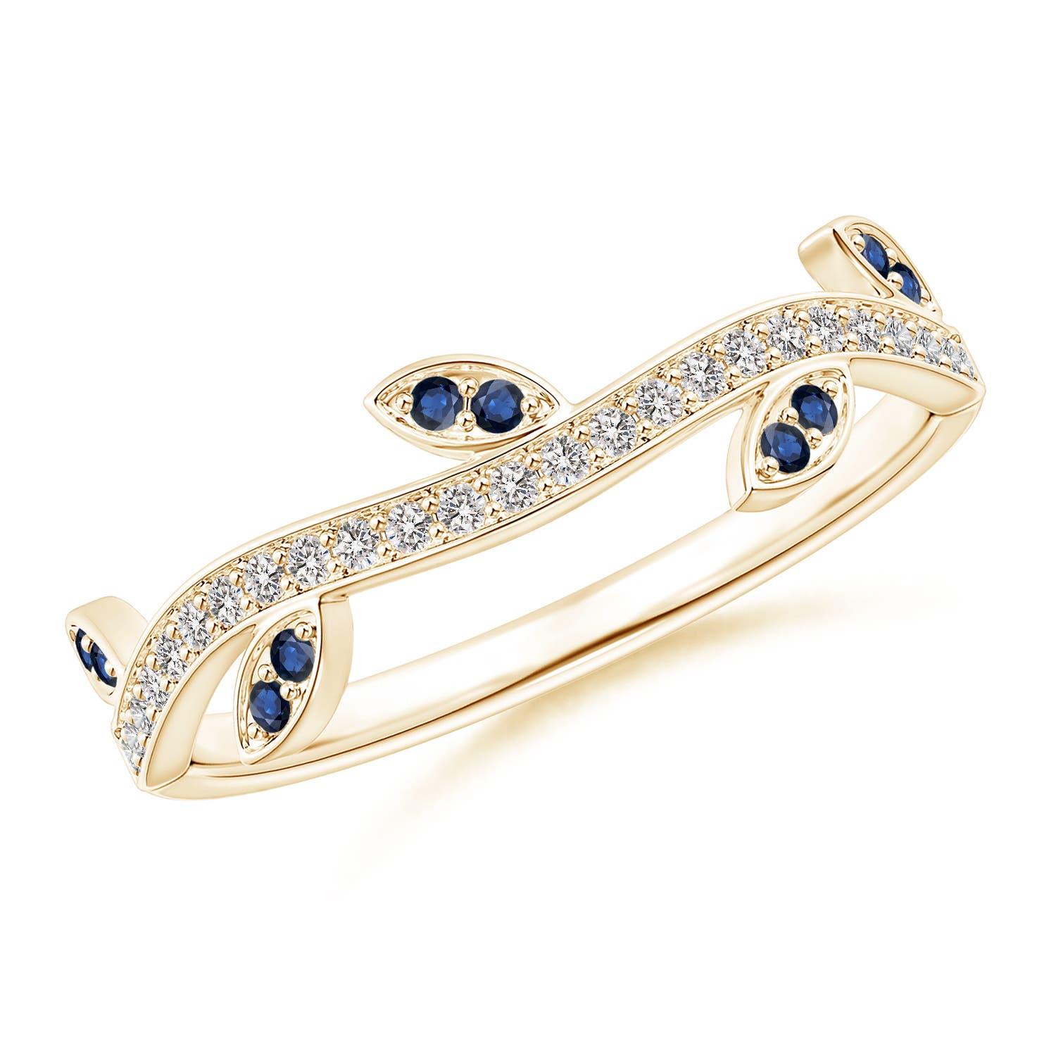 AA - Blue Sapphire / 0.19 CT / 14 KT Yellow Gold