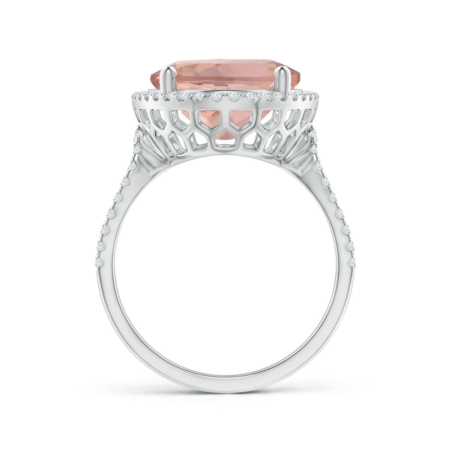 AAAA - Morganite / 9.43 CT / 14 KT White Gold