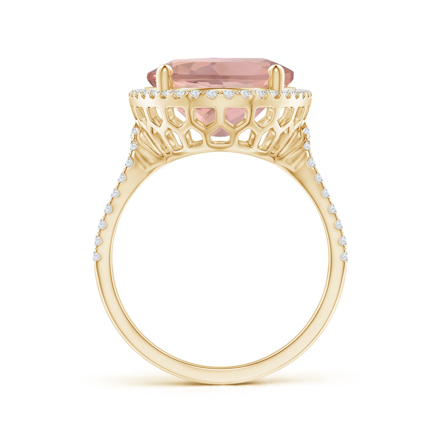 AAAA - Morganite / 9.43 CT / 14 KT Yellow Gold