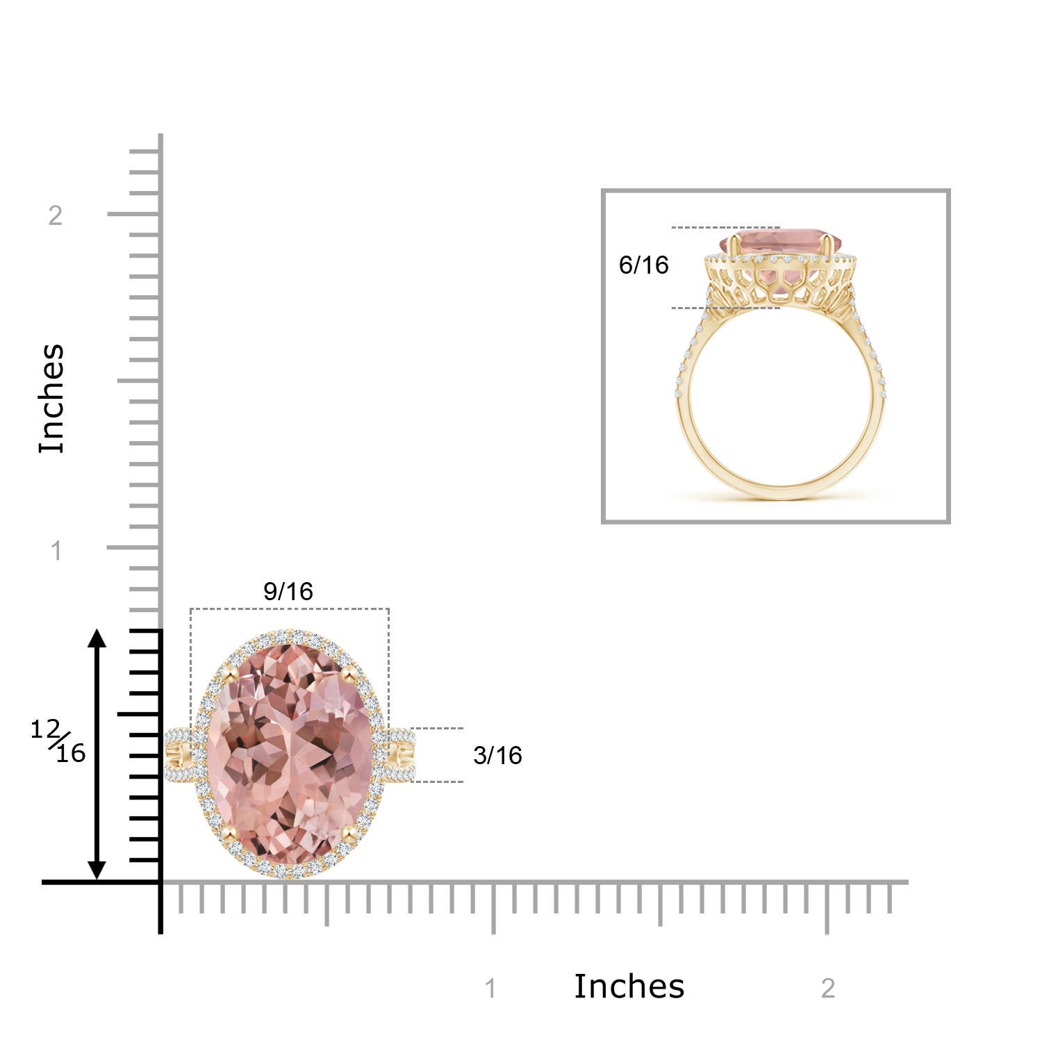 AAAA - Morganite / 9.43 CT / 14 KT Yellow Gold