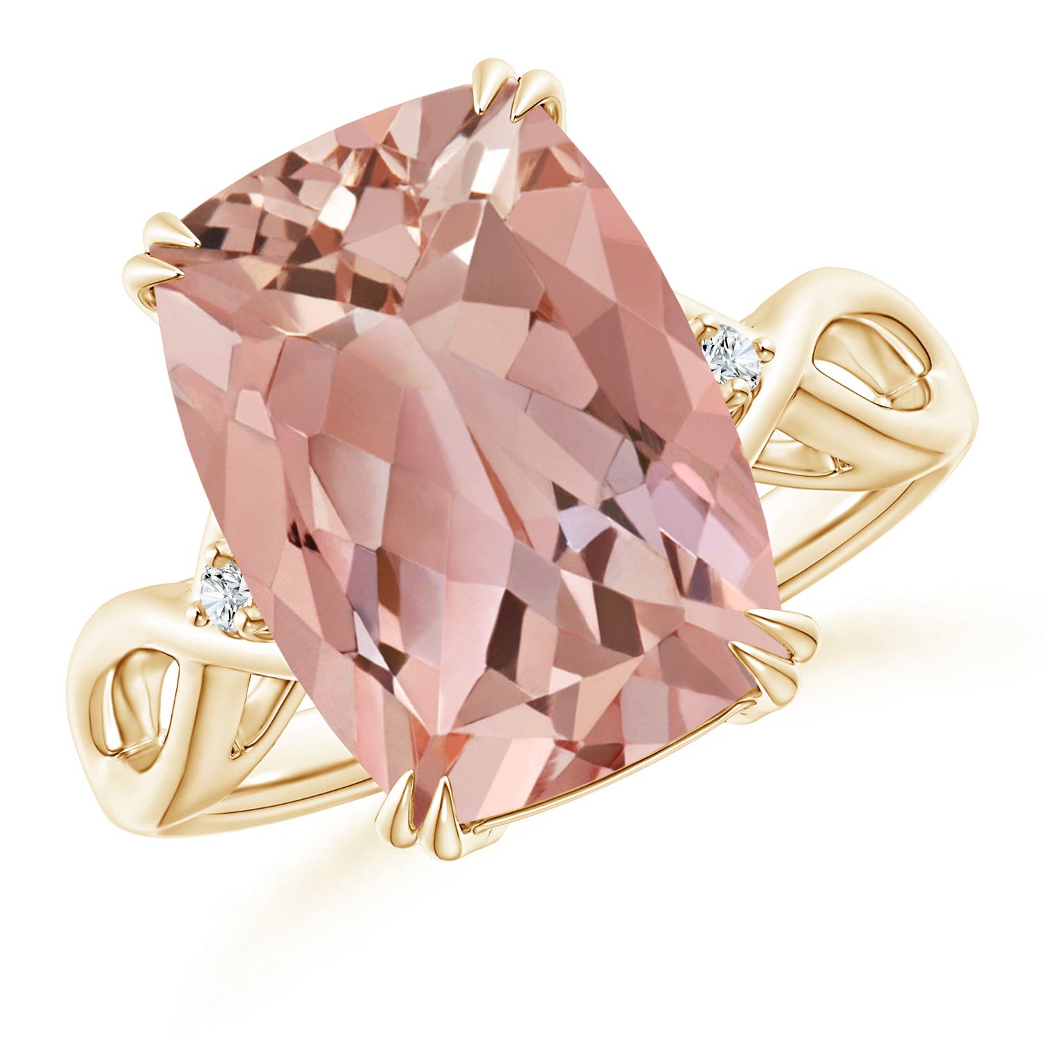 AAAA - Morganite / 5.72 CT / 14 KT Yellow Gold